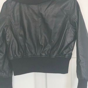 Black Faux leather Jacket- Youth